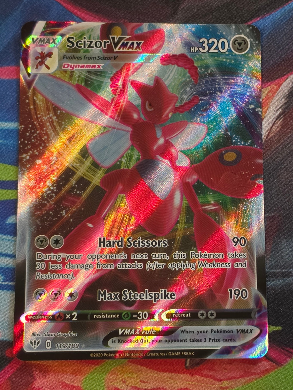 Scizor VMAX Ultra Rare SWSH03: Darkness Ablaze 119/189 NM Pokemon