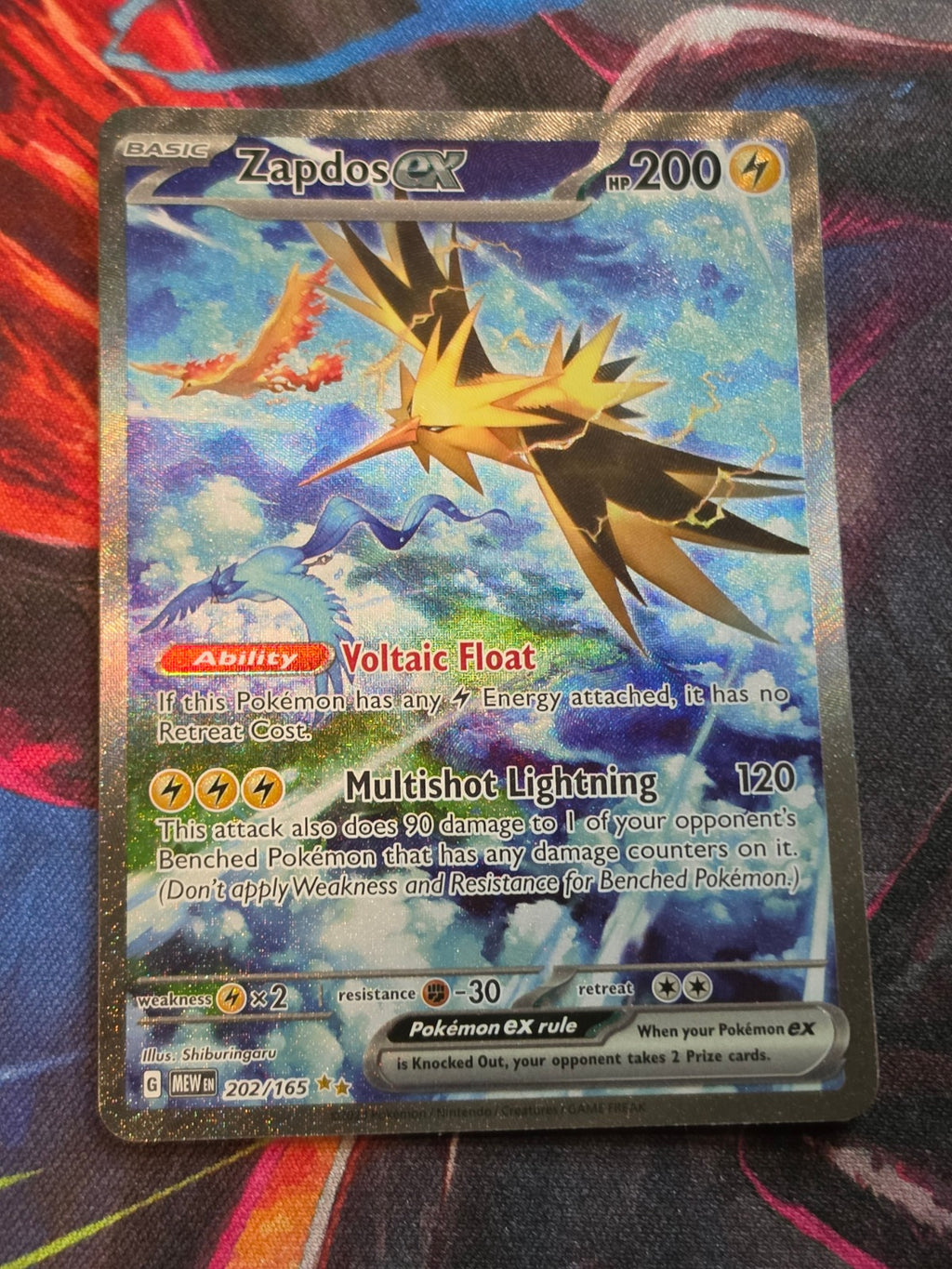 Zapdos ex Special Illustration Rare Scarlet & Violet 151 202/165 NM Pokemon