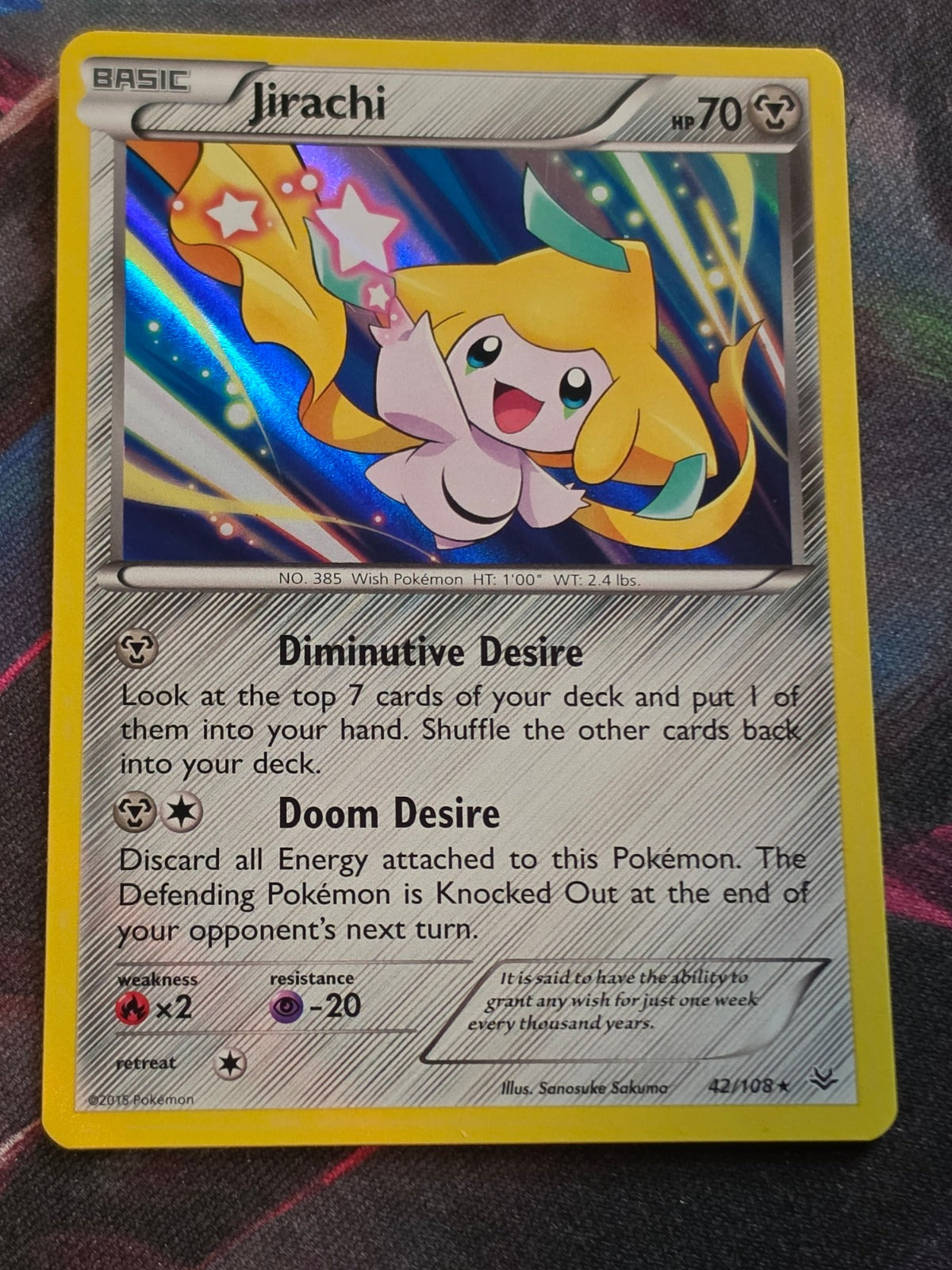 Jirachi - 42/108 - XY - Roaring Skies - Holo Rare - LP - Pokemon