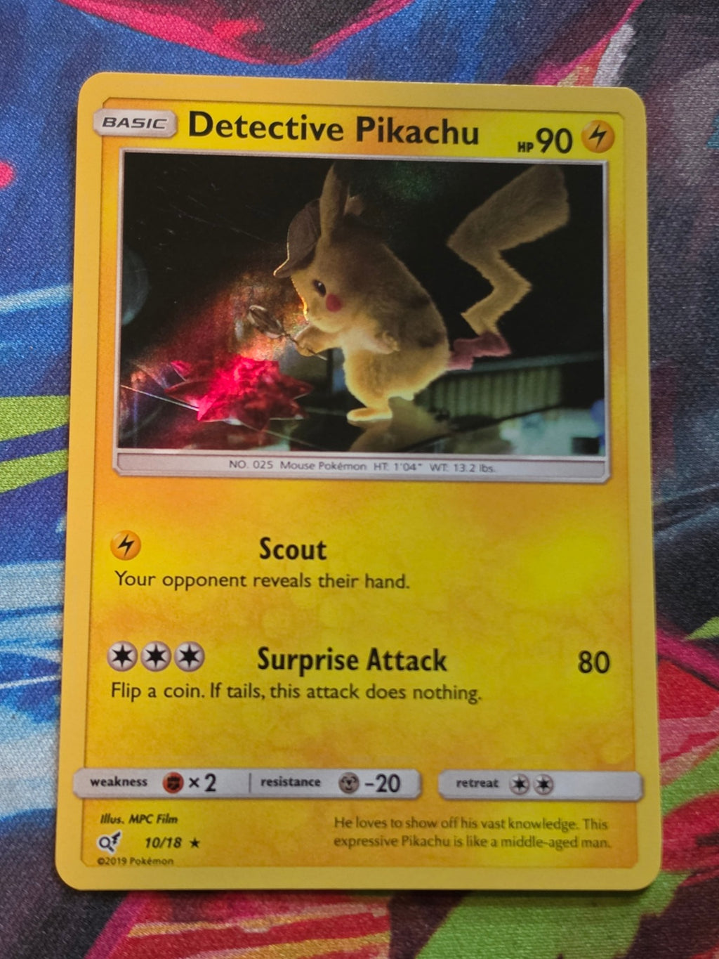 Detective Pikachu Holo Rare Detective Pikachu 10/18 LP+ Pokemon