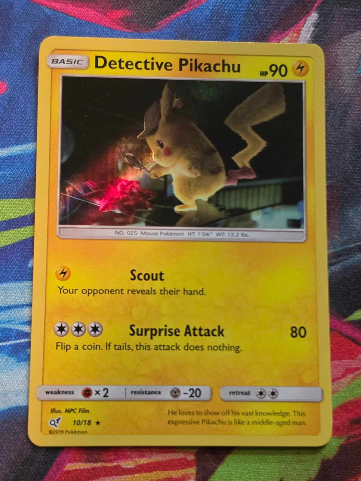 Detective Pikachu Holo Rare Detective Pikachu 10/18 LP+ Pokemon