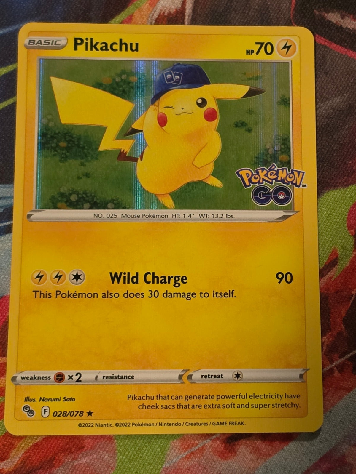 Pikachu (28) Holo Rare Pokemon GO 028/078 LP+