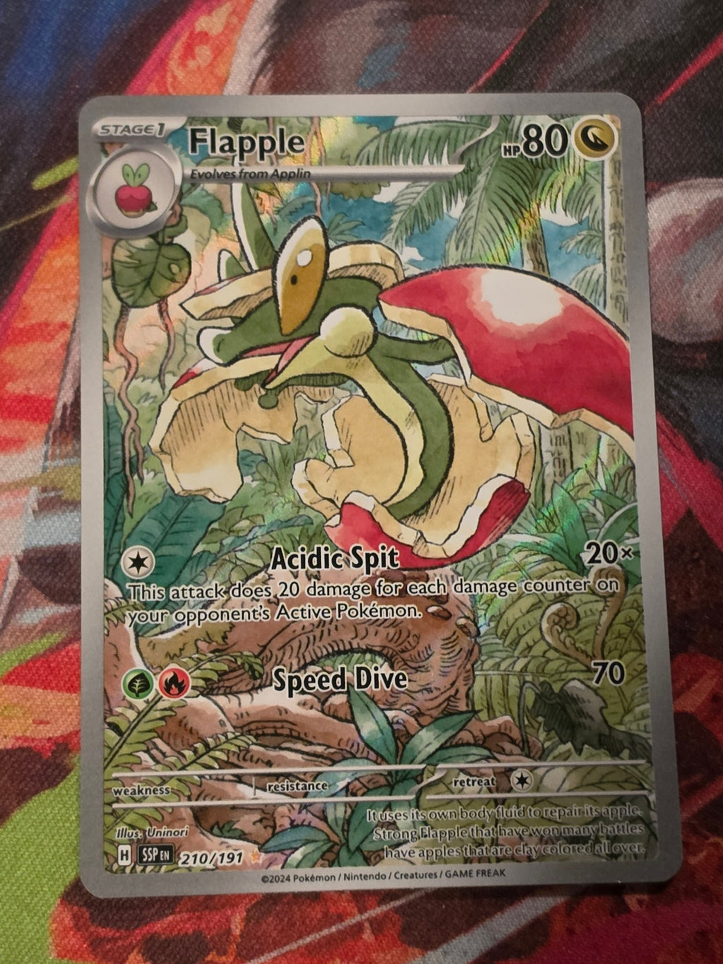 Flapple Illustration Rare SV08: Surging Sparks 210/191 NM Pokemon
