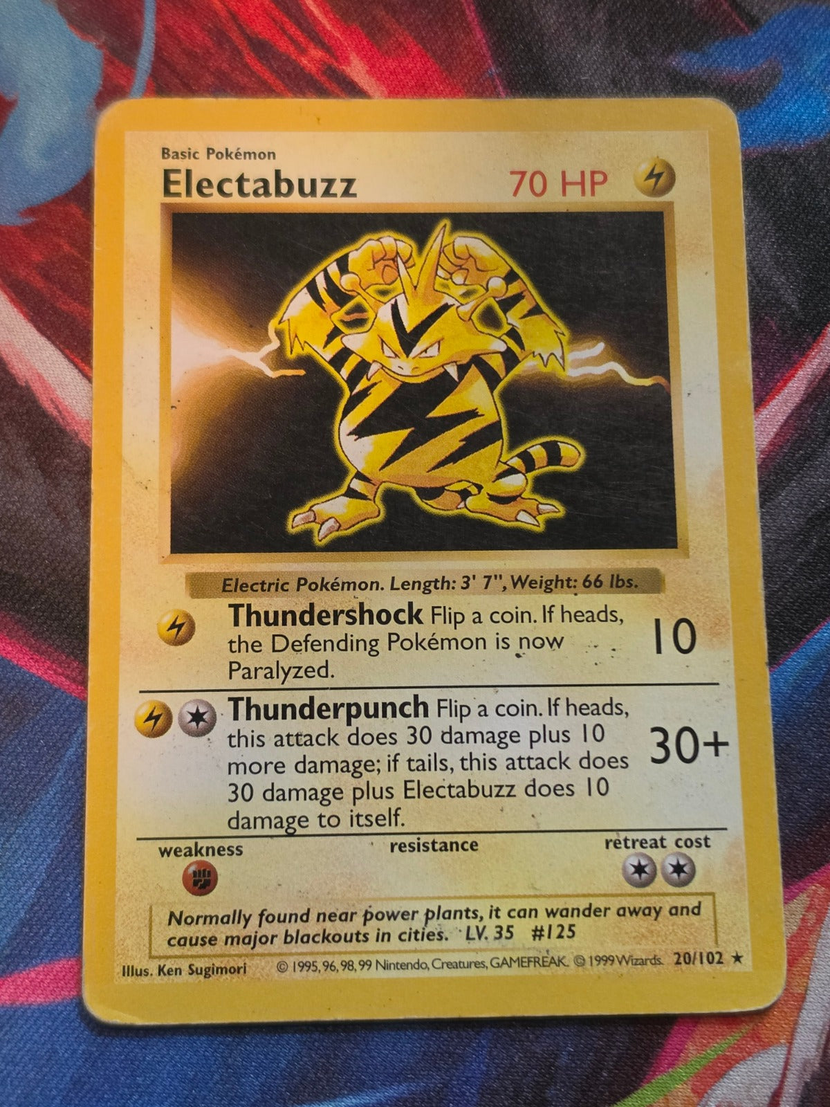 Electabuzz Shadowless Base Set Rare 020/102 HP Pokemon