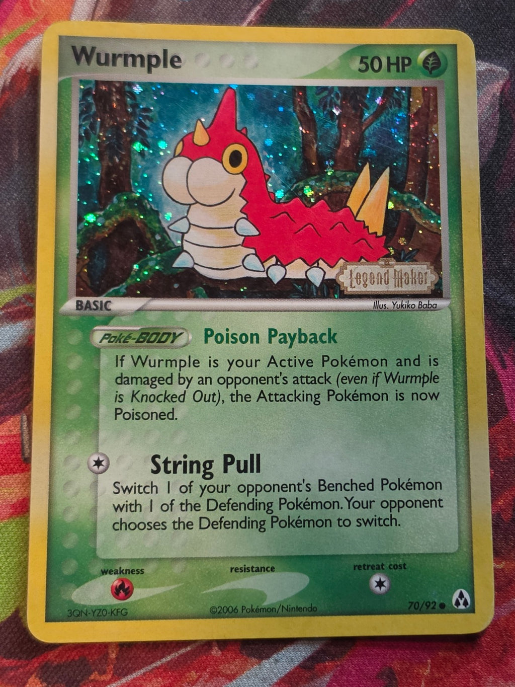 Wurmple Reverse Holo Common EX Legend Maker 70/92 HP Pokemon