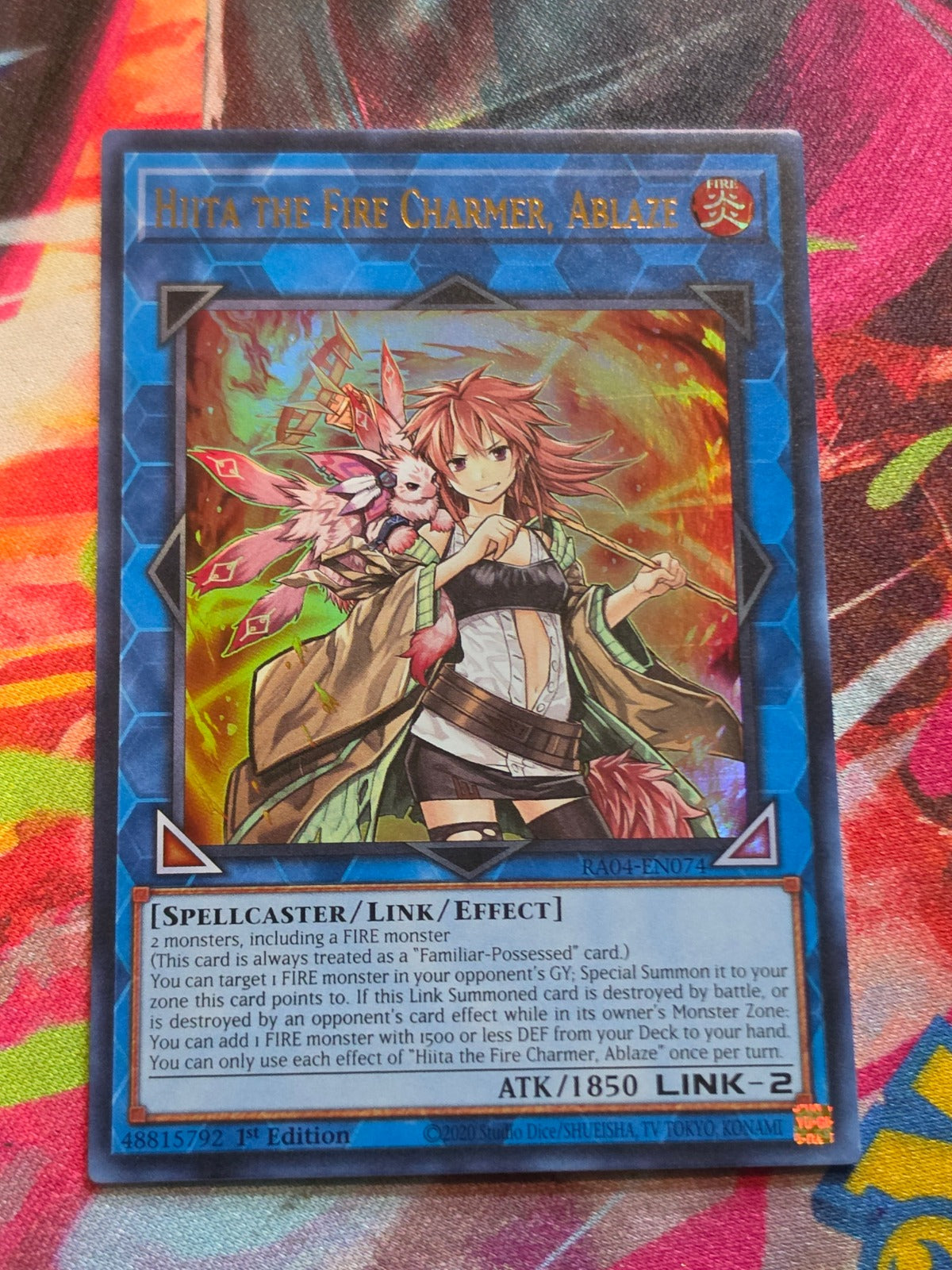 Hiita the Fire Charmer, Ablaze (UR) Ultra Rare Quarter Century Stampede RA04-EN074 NM
