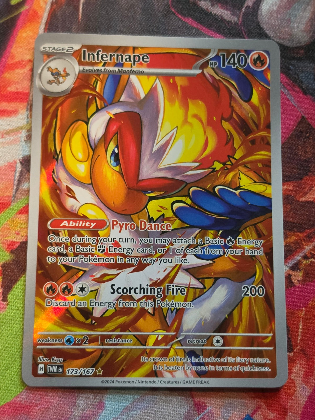 Infernape Illustration Rare SV06: Twilight Masquerade 173/167 NM Pokemon