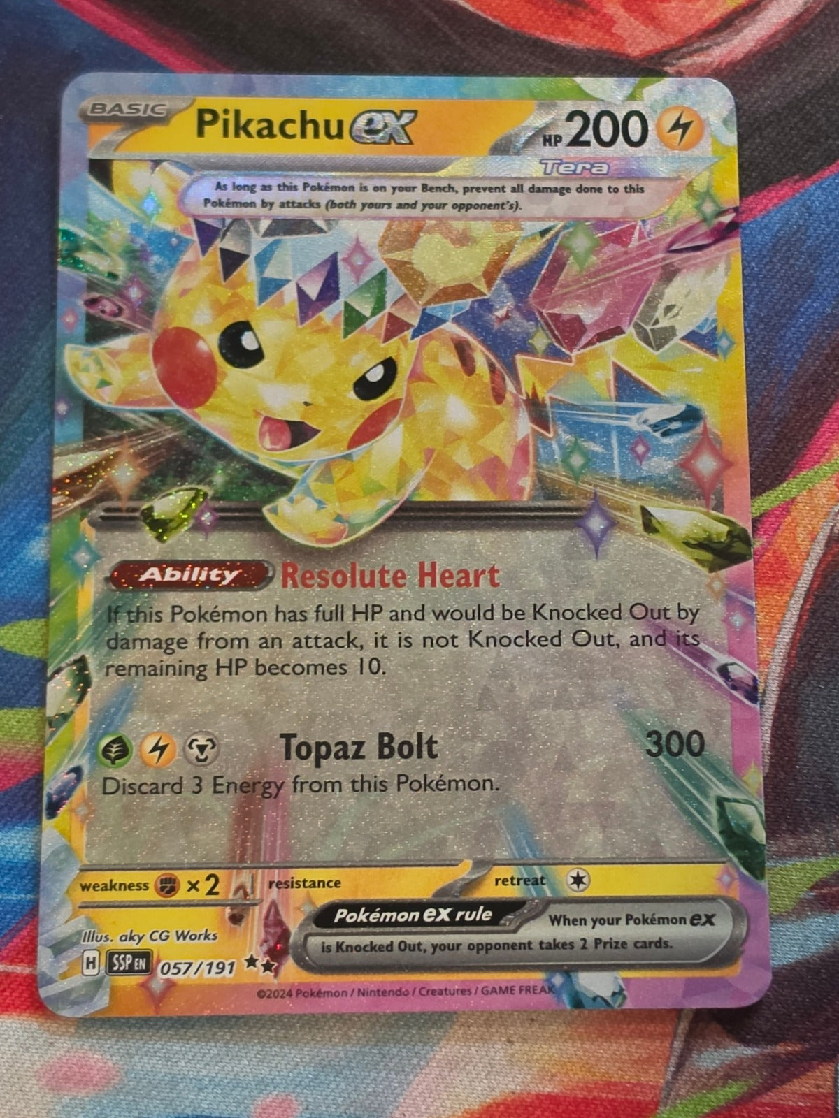 Pikachu ex Double Rare SV08: Surging Sparks 057/191 NM Pokemon