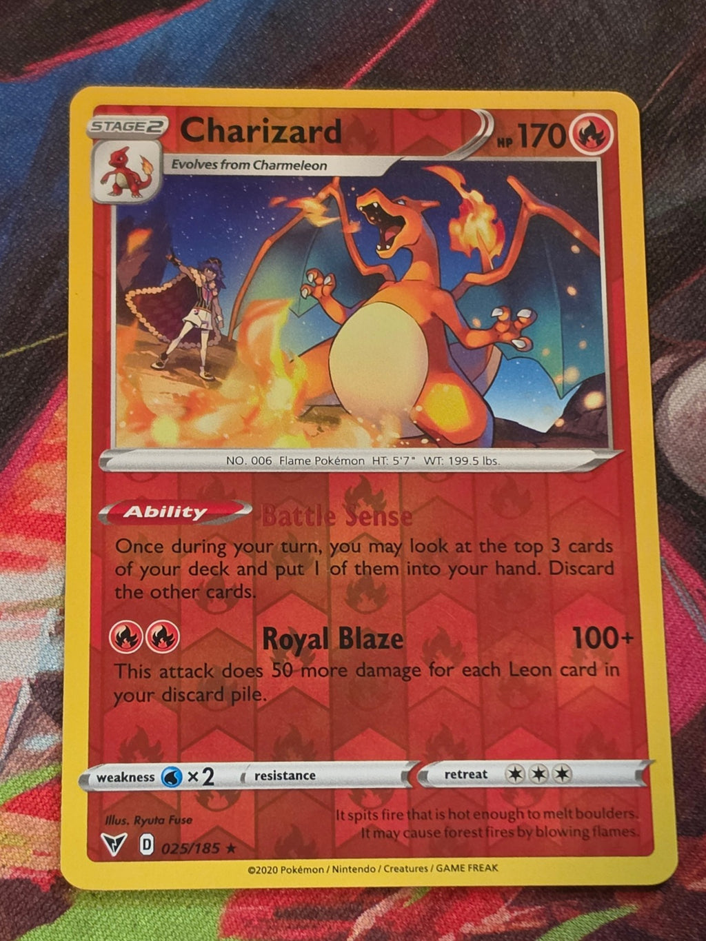 Charizard Reverse Holo Rare Vivid Voltage 025/185 NM Pokemon