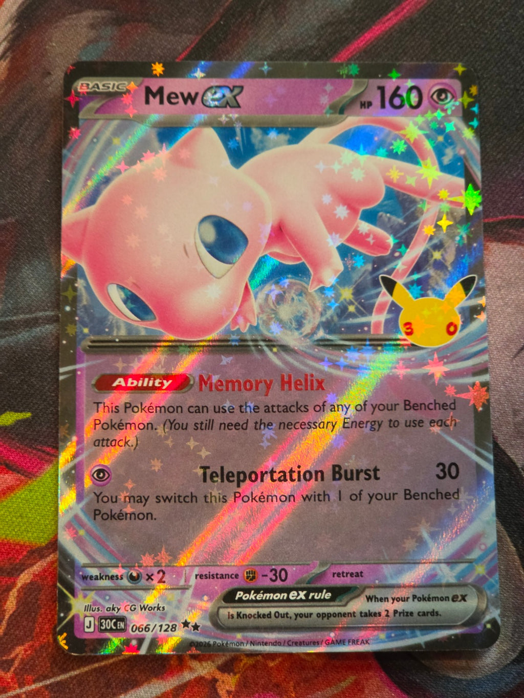 Mew ex Double Rare ME: 30th Celebration 066/128 NM Pokemon