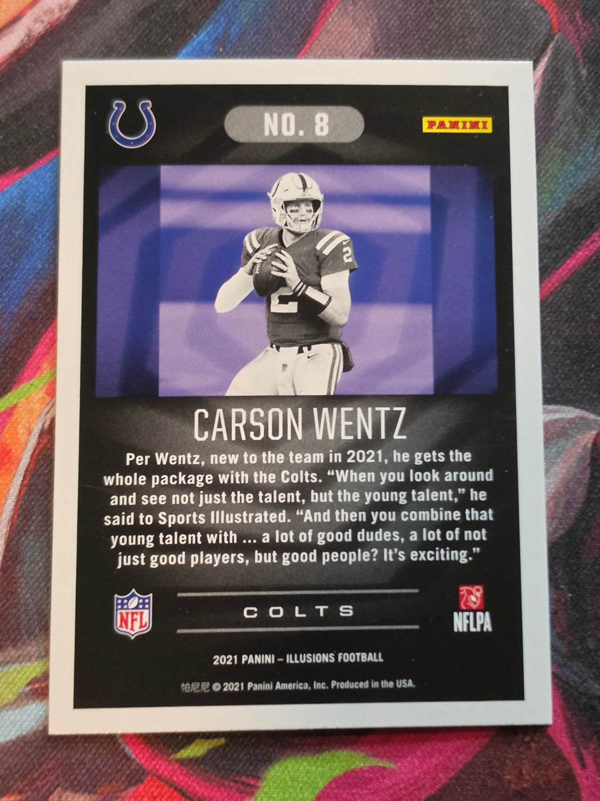 Carson Wentz 2021 Panini Illusions - Retail 8 NM Football (Back)