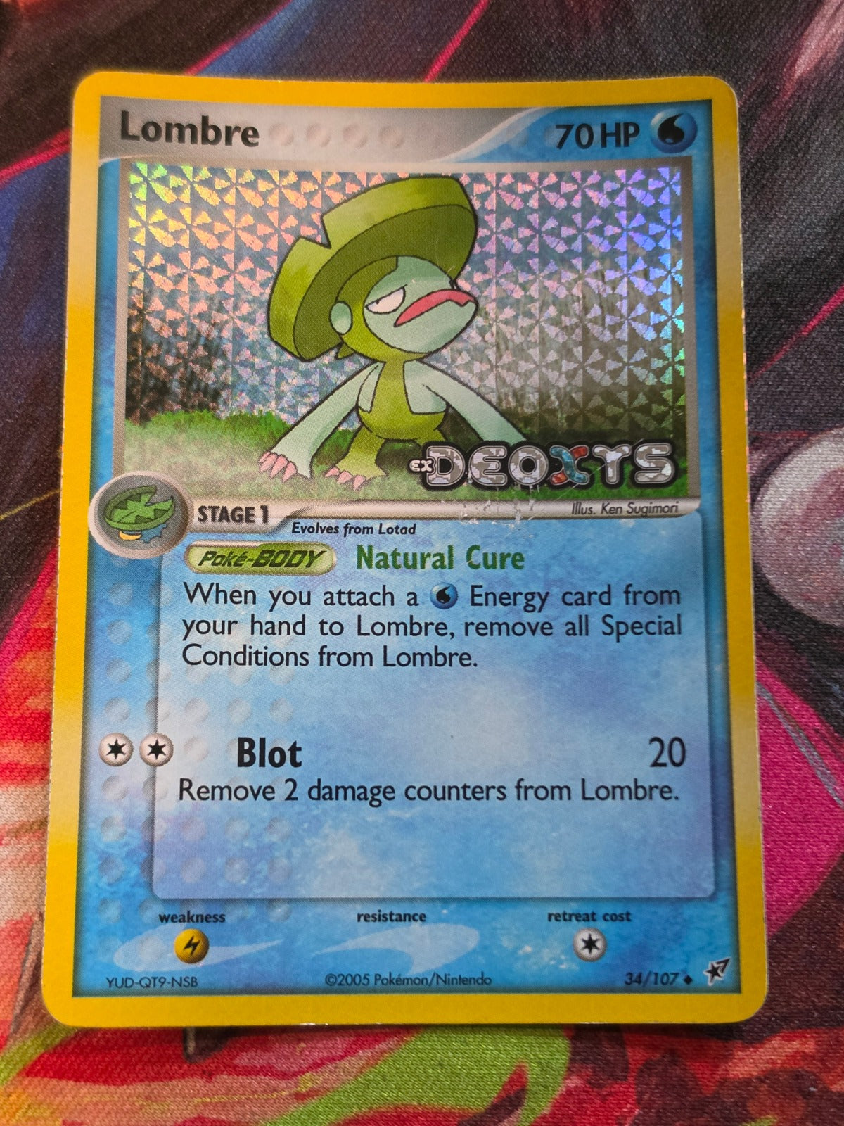 Lombre Uncommon Reverse Holo EX Deoxys 34/107 MP+ Pokemon