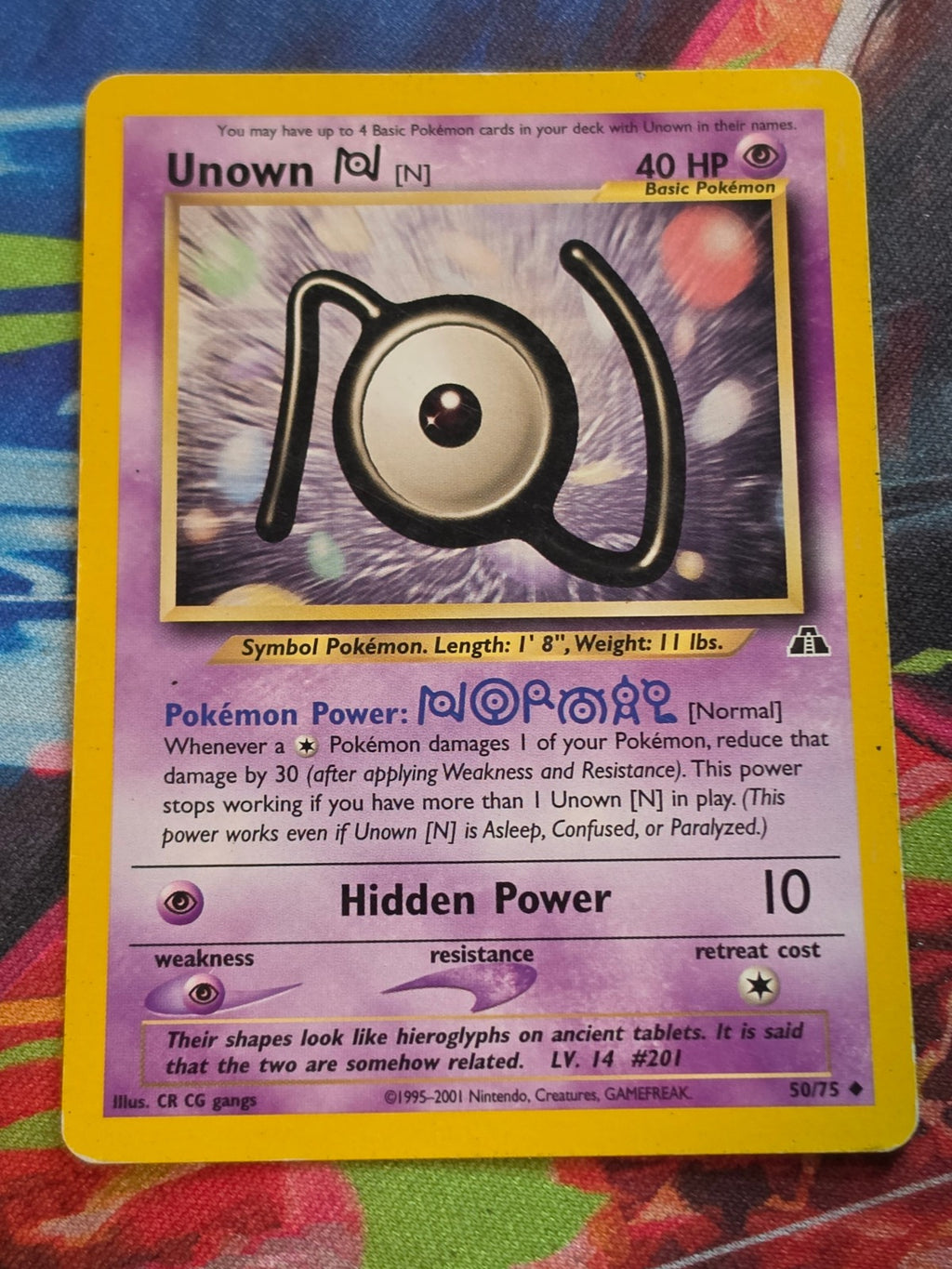 Unown [N] - 50/75 - Neo Discovery - Uncommon - Unlimited - LP Pokemon