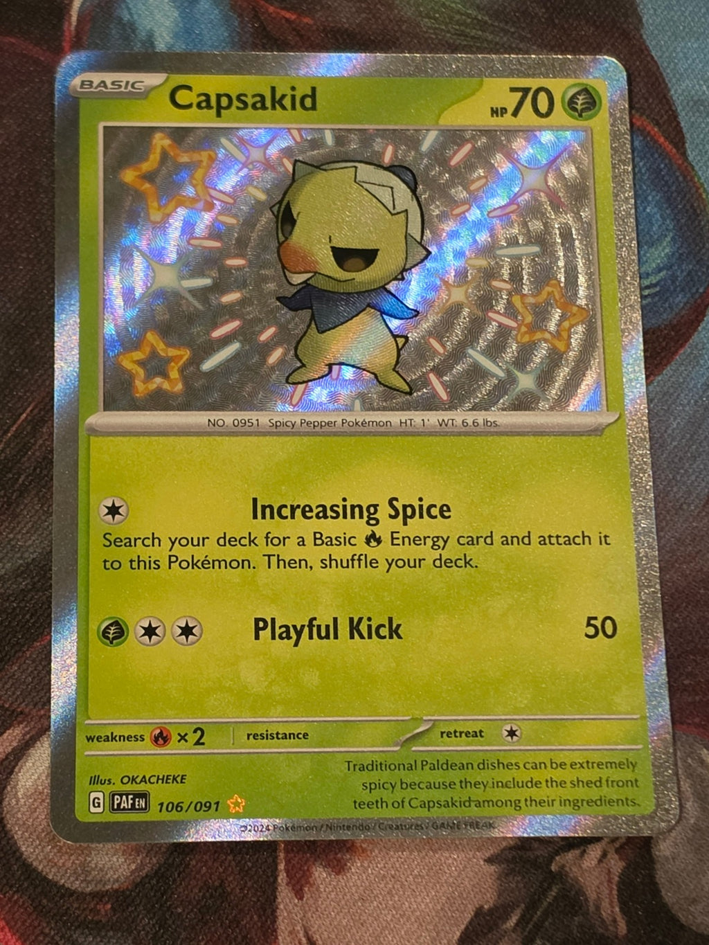 Capsakid Shiny Rare Paldean Fates 106/091 NM Pokemon