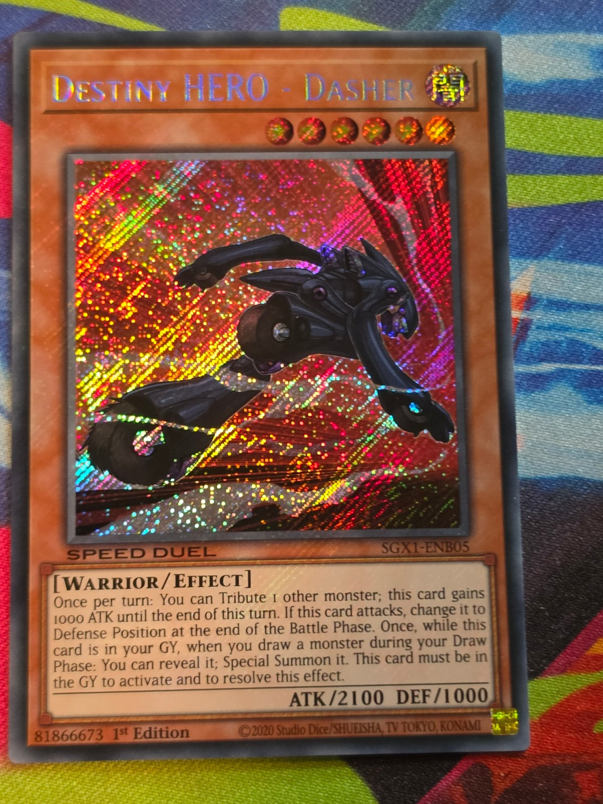 Destiny HERO - Dasher Secret Rare Speed Duel GX: Duel Academy Box SGX1-ENB05 1st Edition LP Yu-Gi-Oh!