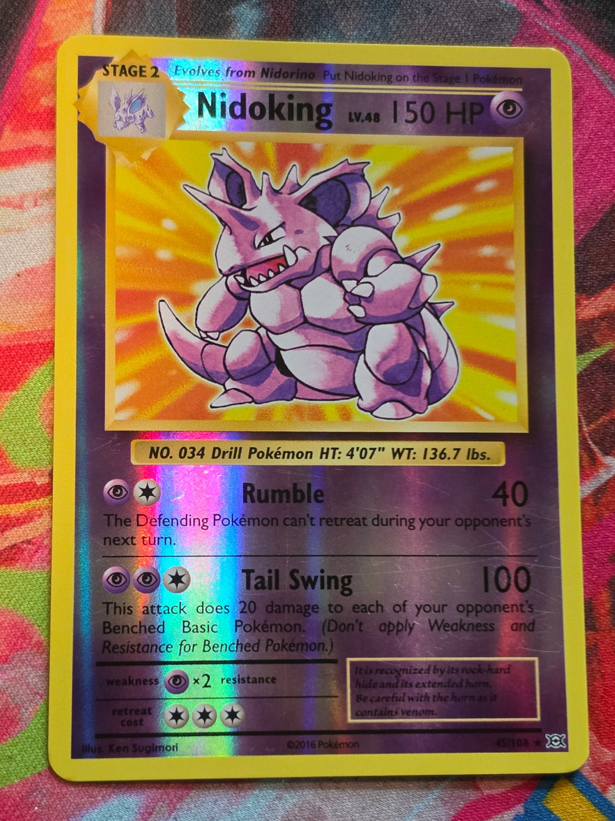 Nidoking Holo Rare Reverse Holo XY - Evolutions 45/108 LP Pokemon