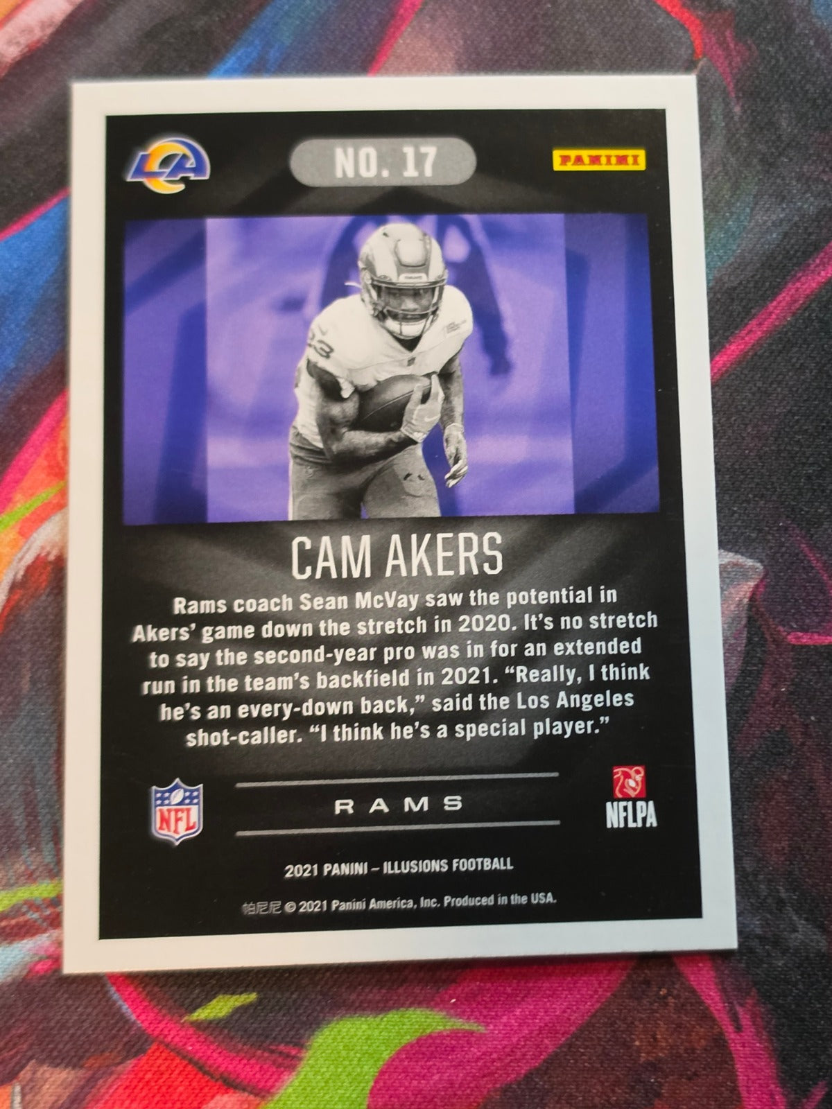 Cam Akers 2021 Panini Illusions 17 NM Football (Back)