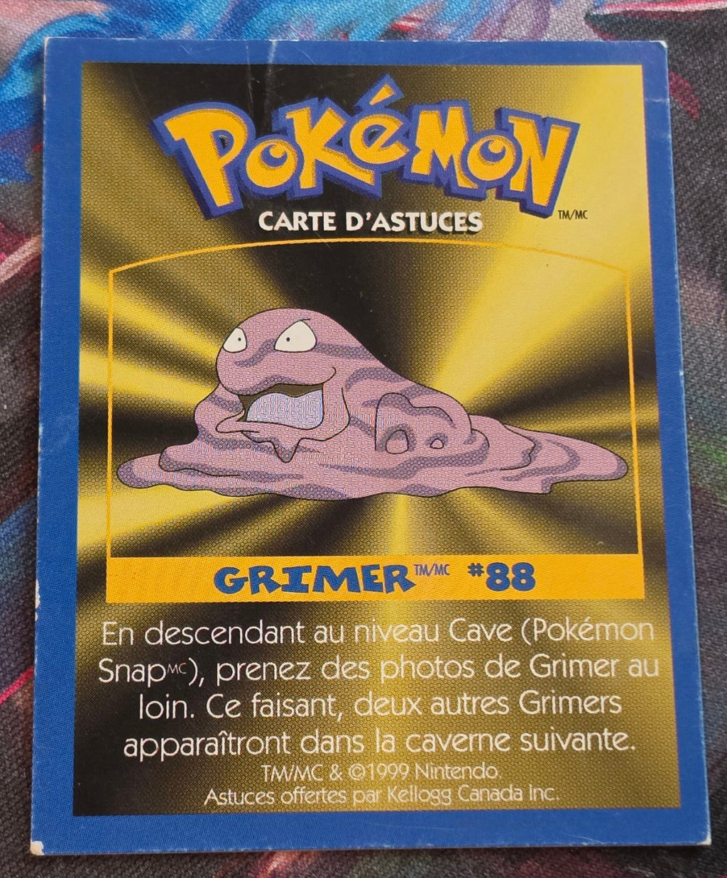 Grimer #88 Kellogg Canada Game Tip Card DMG (Back)