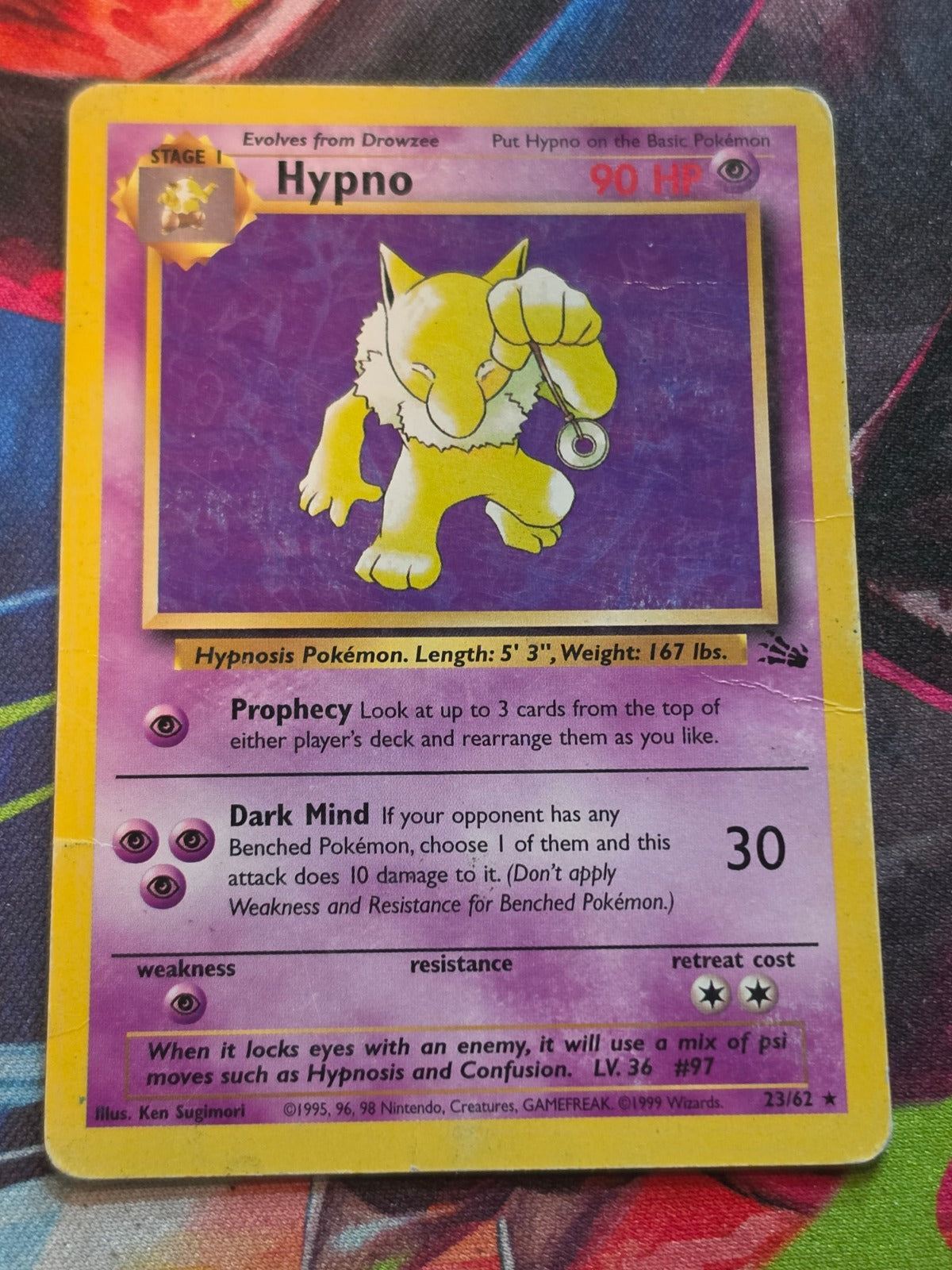Hypno (23) Unlimited Rare Fossil 23/62 HP/DMG Pokemon