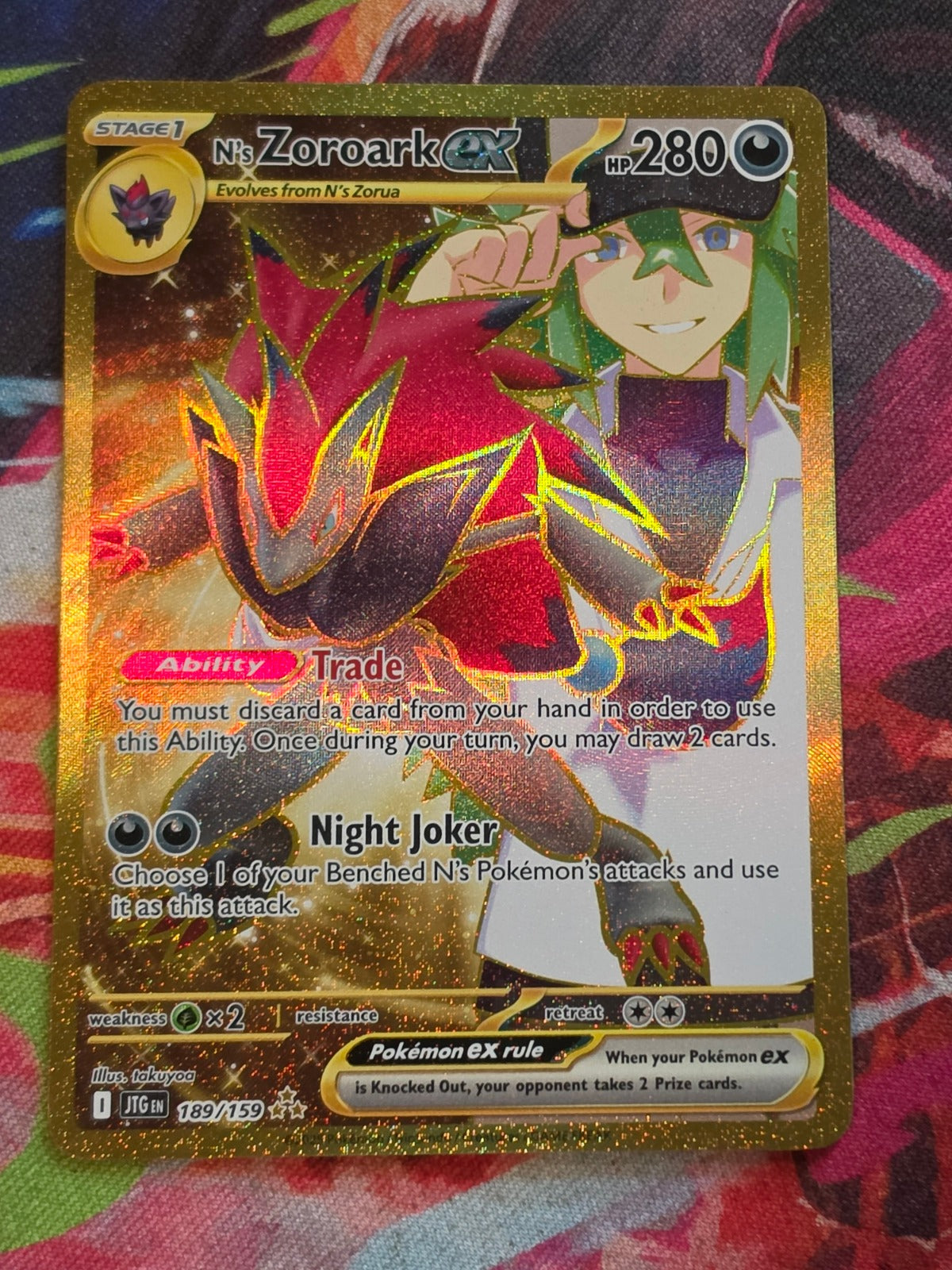 N's Zoroark ex Hyper Rare Journey Together 189/159 NM Pokemon
