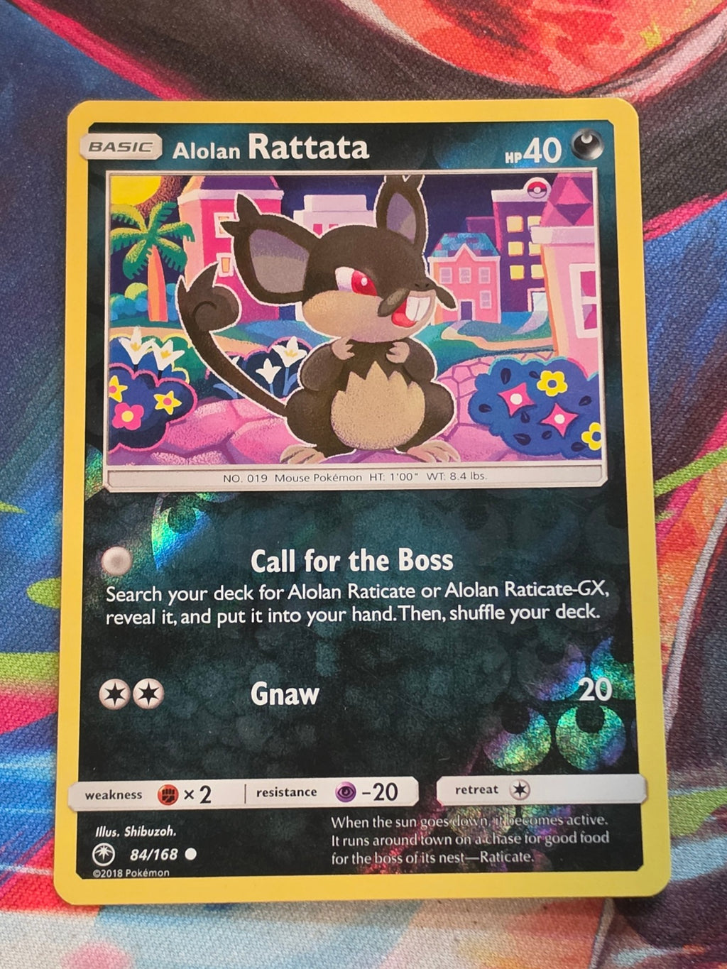Alolan Rattata - 84/168 - SM - Celestial Storm - Common - Reverse Holo - NM Pokemon