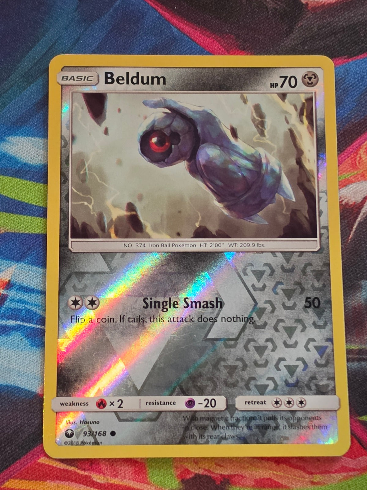 Beldum (93) - 93/168 - SM - Celestial Storm - Common - Reverse Holo - LP Pokemon