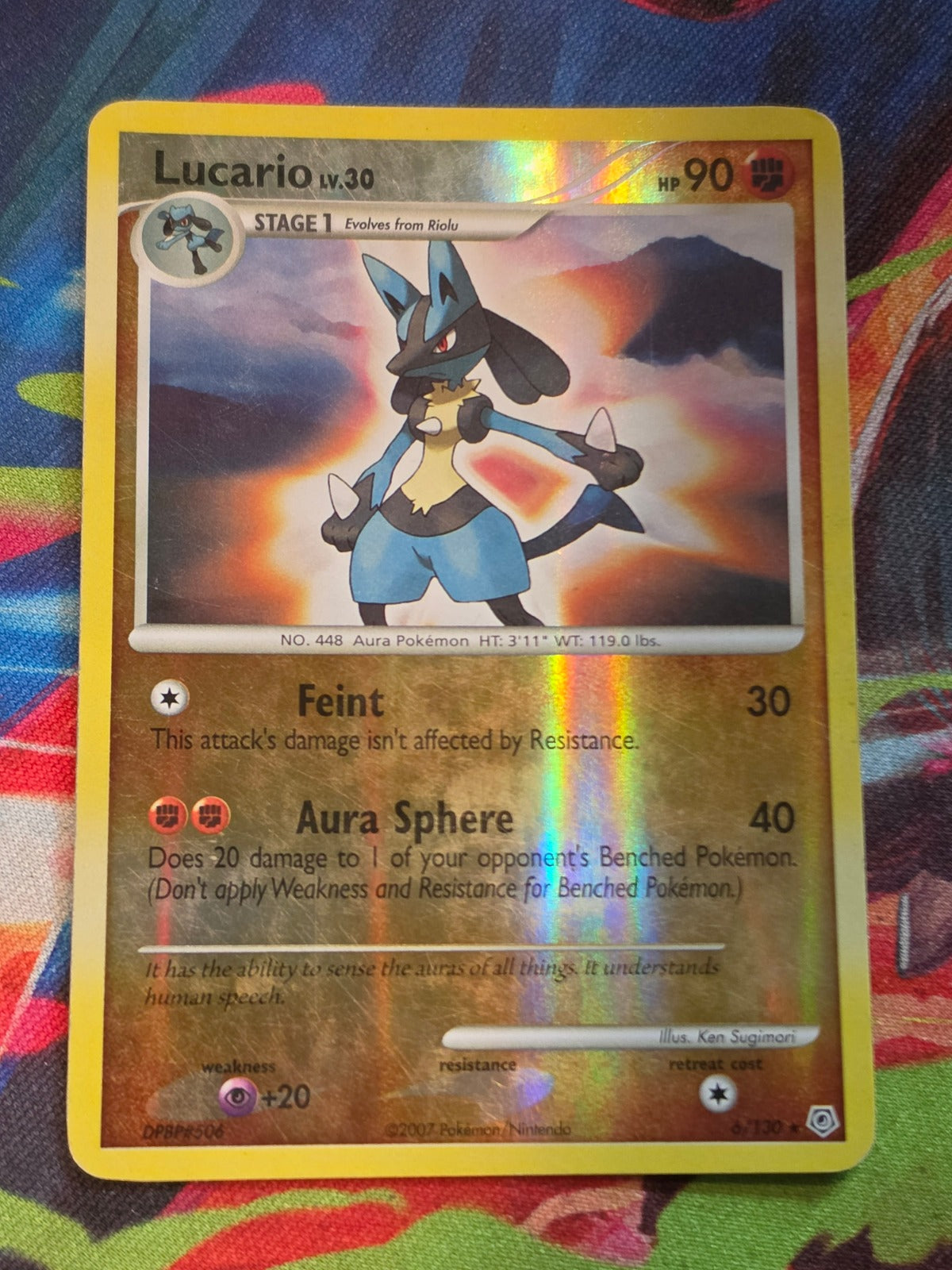 Lucario Holo Rare Reverse Holo Diamond and Pearl 6/130 MP+ Pokemon