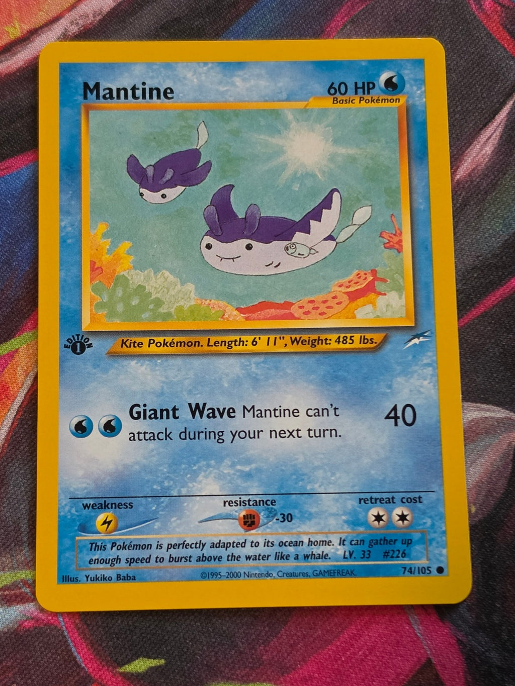 Mantine - 074/105 - Neo Destiny - Common - 1st Edition - NM Pokemon