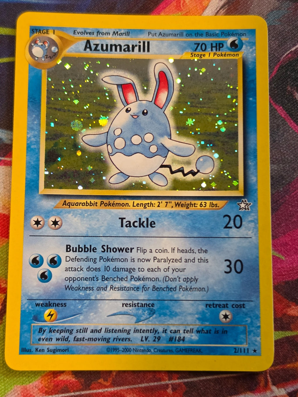 Azumarill Holo Rare Unlimited Neo Genesis 2/111 NM-/LP+ Pokemon