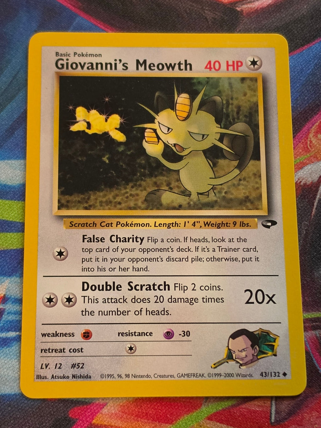Giovanni's Meowth (43) - 043/132 - Gym Challenge - Uncommon - Unlimited - NM Pokemon
