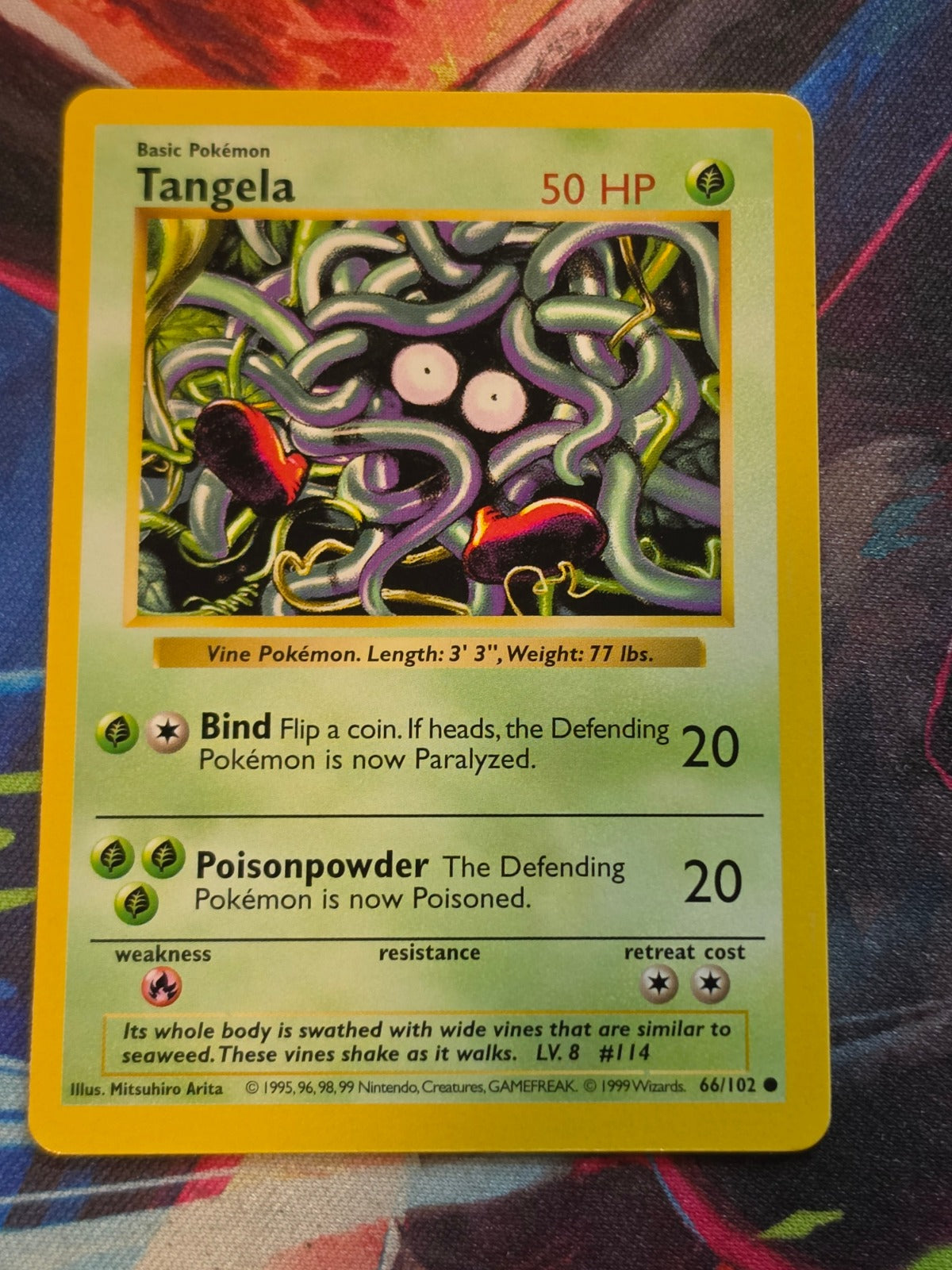 Tangela Shadowless Base Set Common 066/102 NM Pokemon