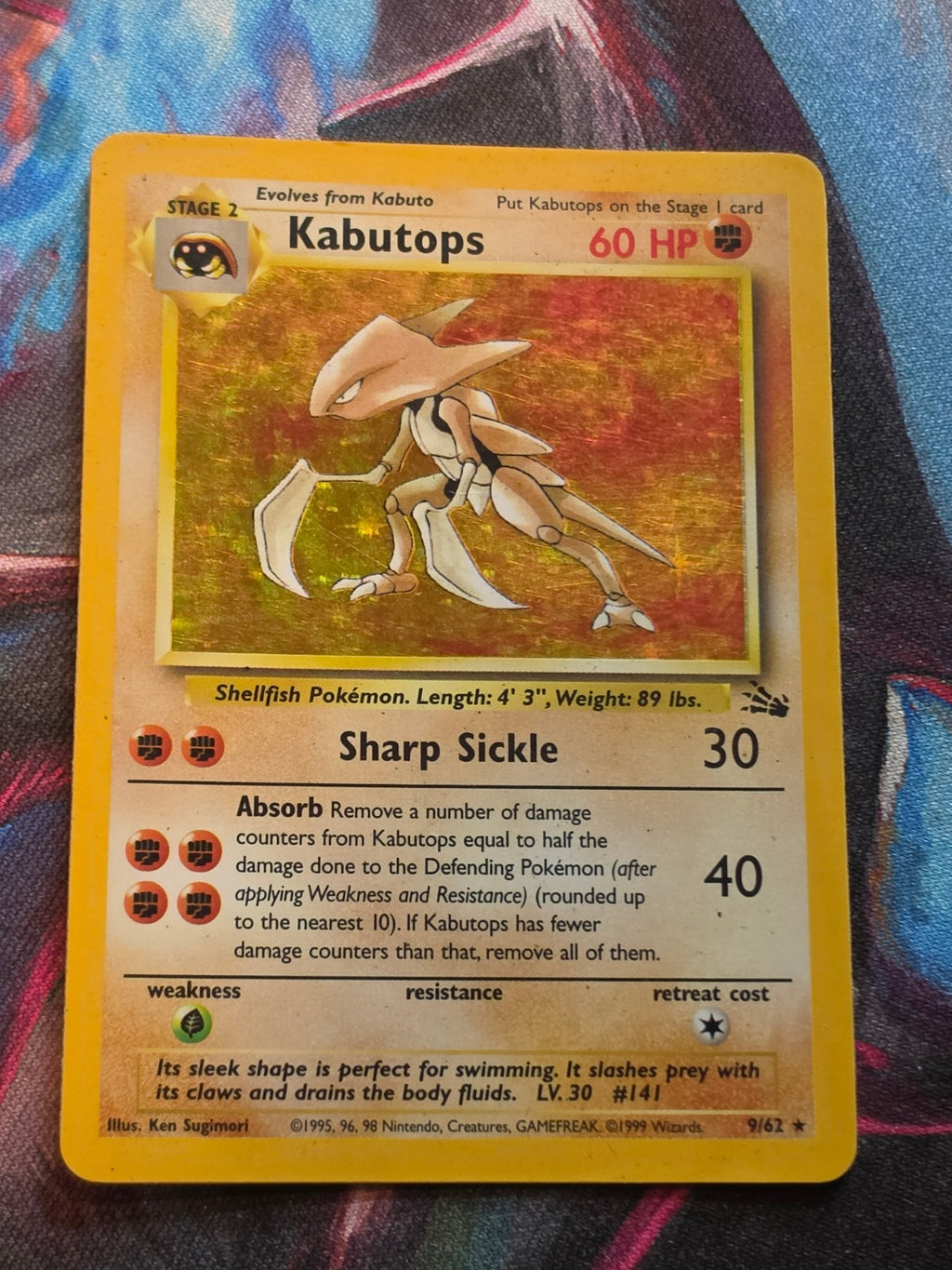 Kabutops Holo Rare Fossil 09/62 MP Pokemon