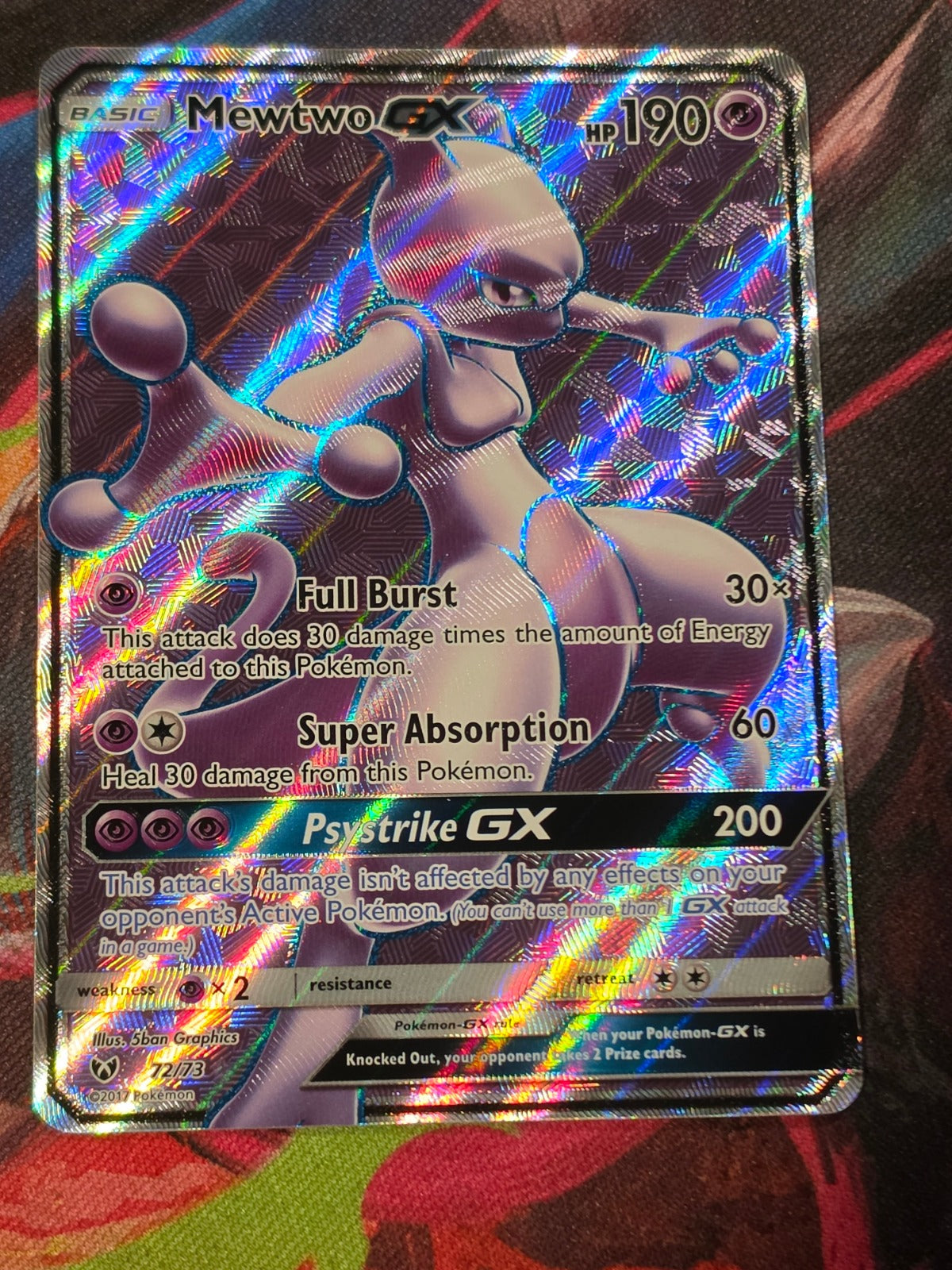 Mewtwo GX Full Art Ultra Rare Shining Legends 72/73 NM Pokemon
