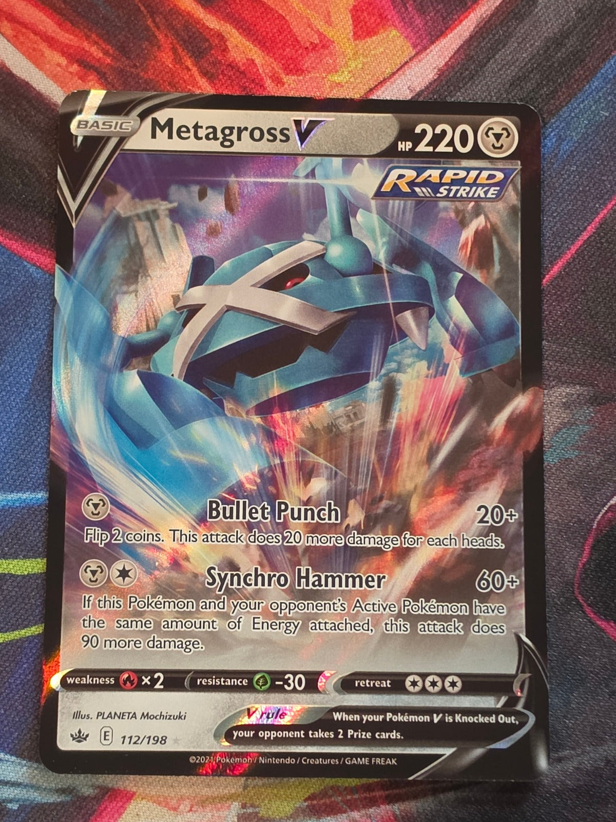 Metagross V Ultra Rare SWSH06: Chilling Reign 112/198 NM Pokemon