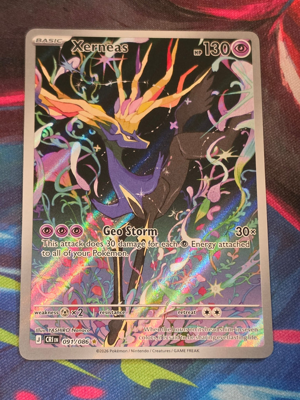 Xerneas Illustration Rare Chaos Rising 091/086 NM Pokemon
