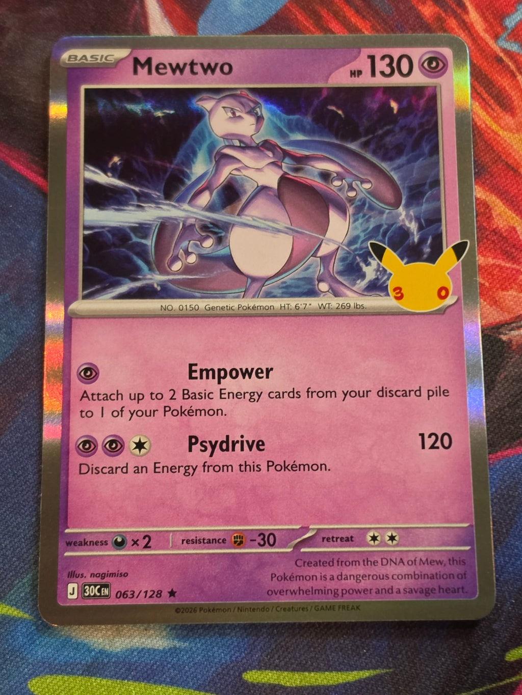 Mewtwo - 063/128 - ME: 30th Celebration - Rare - NM - Pokemon