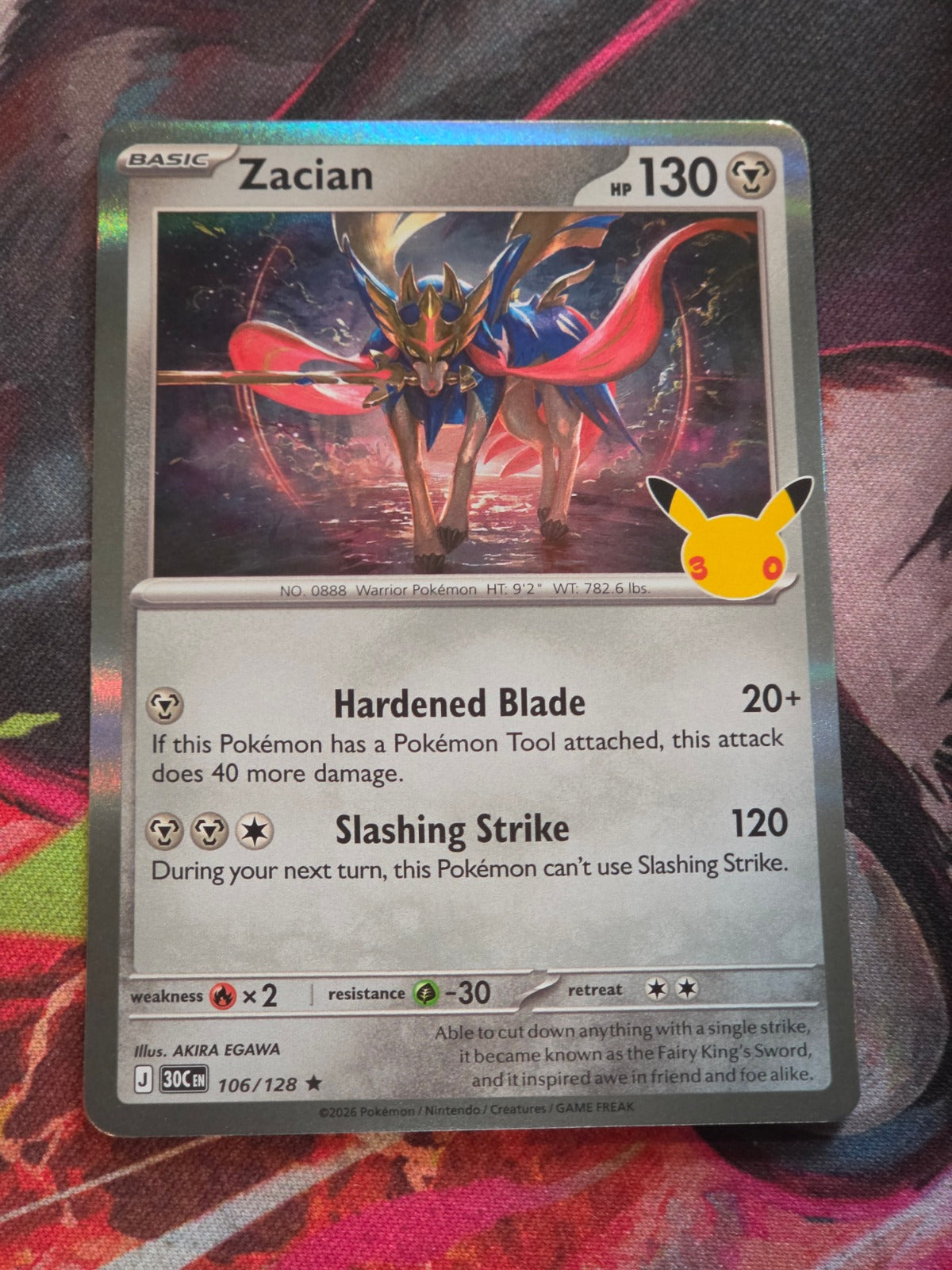 Zacian Rare ME: 30th Celebration 106/128 NM Pokemon