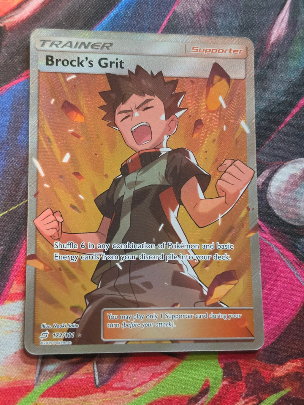 Brock's Grit Full Art Ultra Rare Team Up 172/181 NM-/LP+ Pokemon