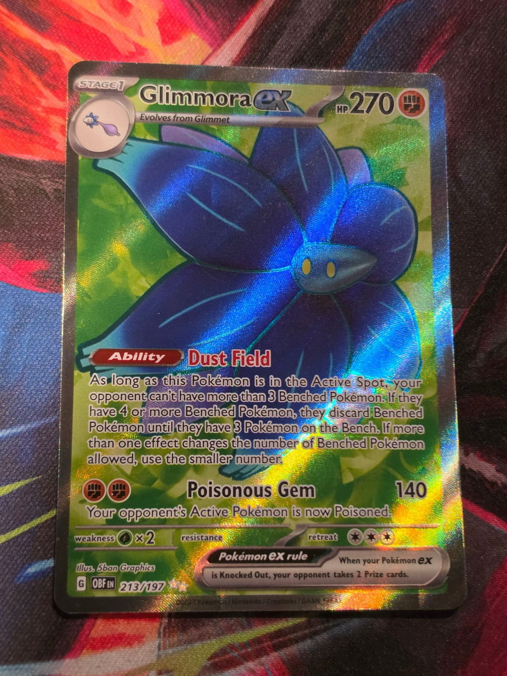 Glimmora ex Ultra Rare Obsidian Flames 213/197 LP Pokemon
