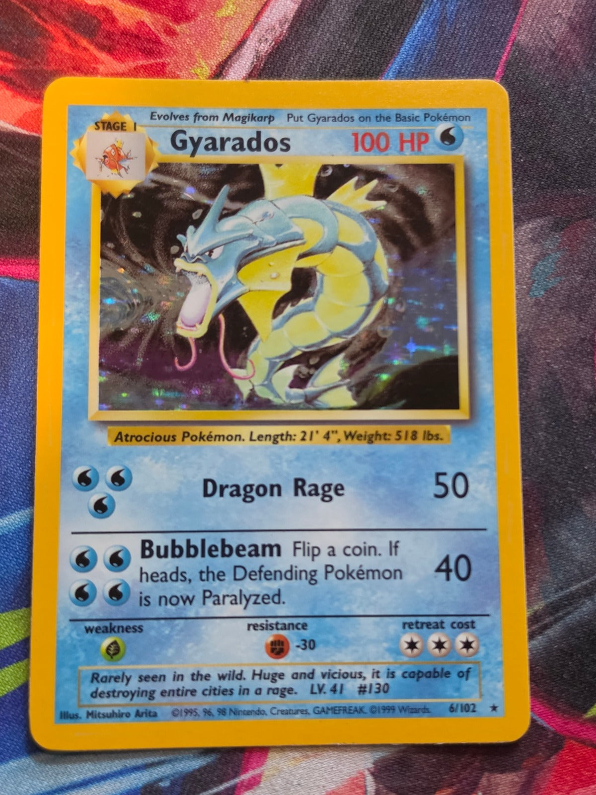 Gyarados Holo Rare Base Set 006/102 LP Pokemon