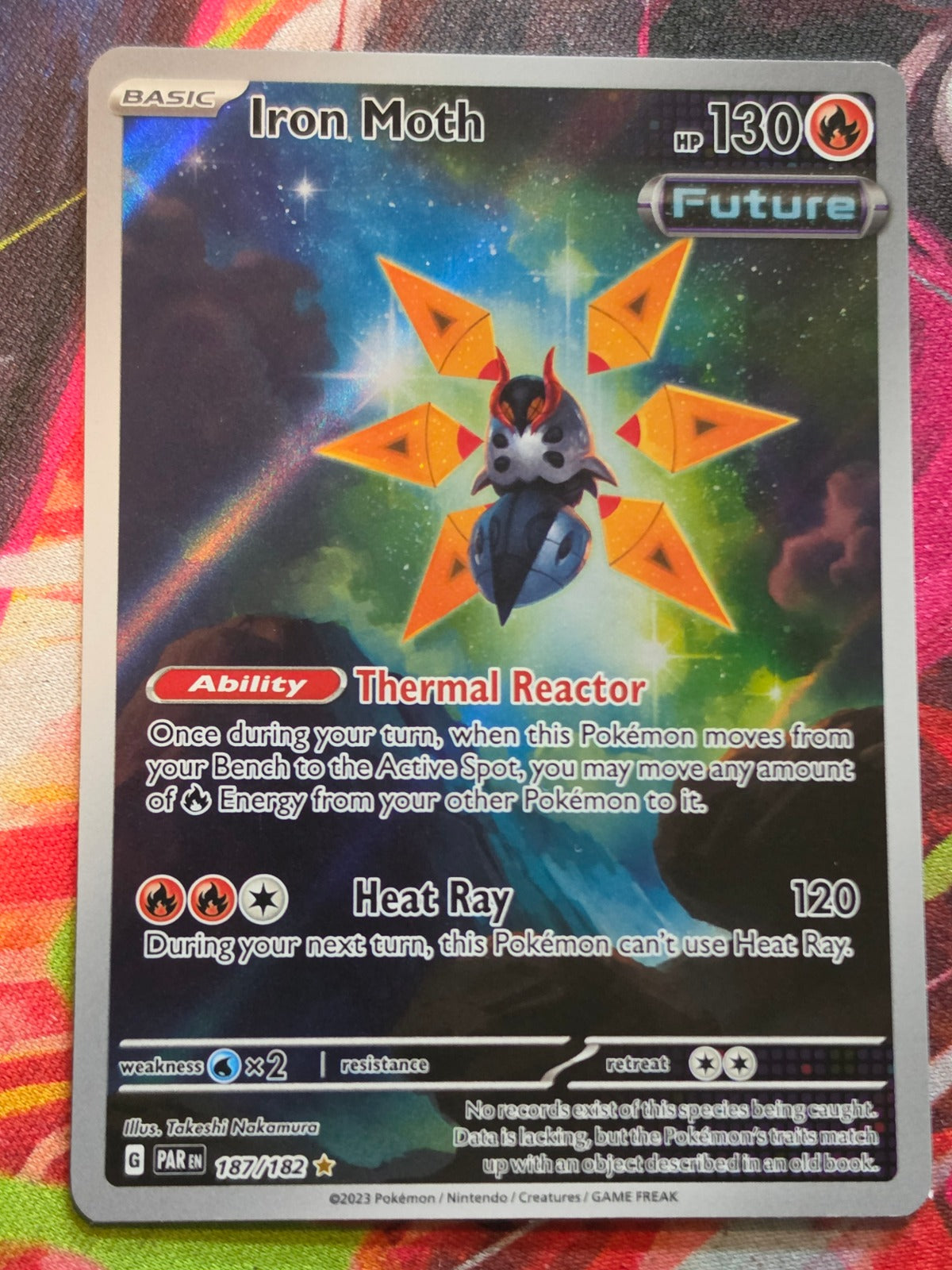 Iron Moth Illustration Rare SV04: Paradox Rift 187/182 NM Pokemon