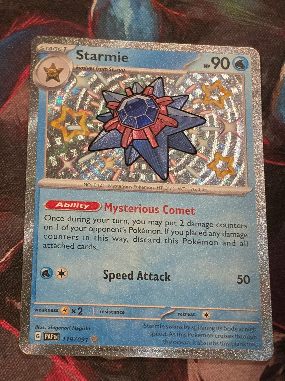 Starmie Shiny Rare Paldean Fates 119/091 NM Pokemon