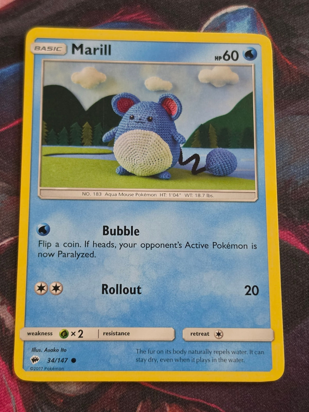 Marill - 34/147 - SM - Burning Shadows - Common - NM - Pokemon