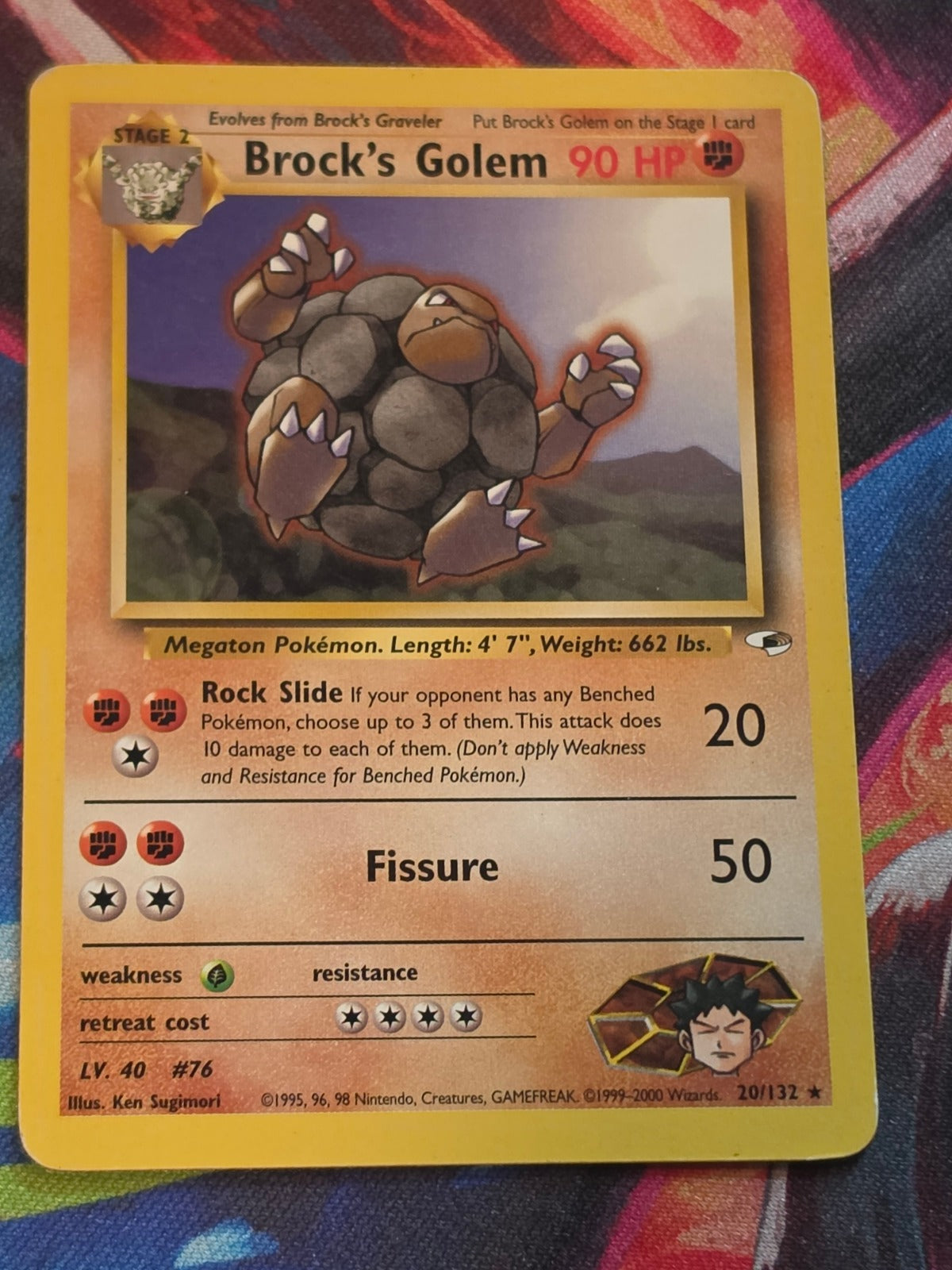 Brock's Golem Unlimited Rare Gym Heroes 020/132 LP Pokemon