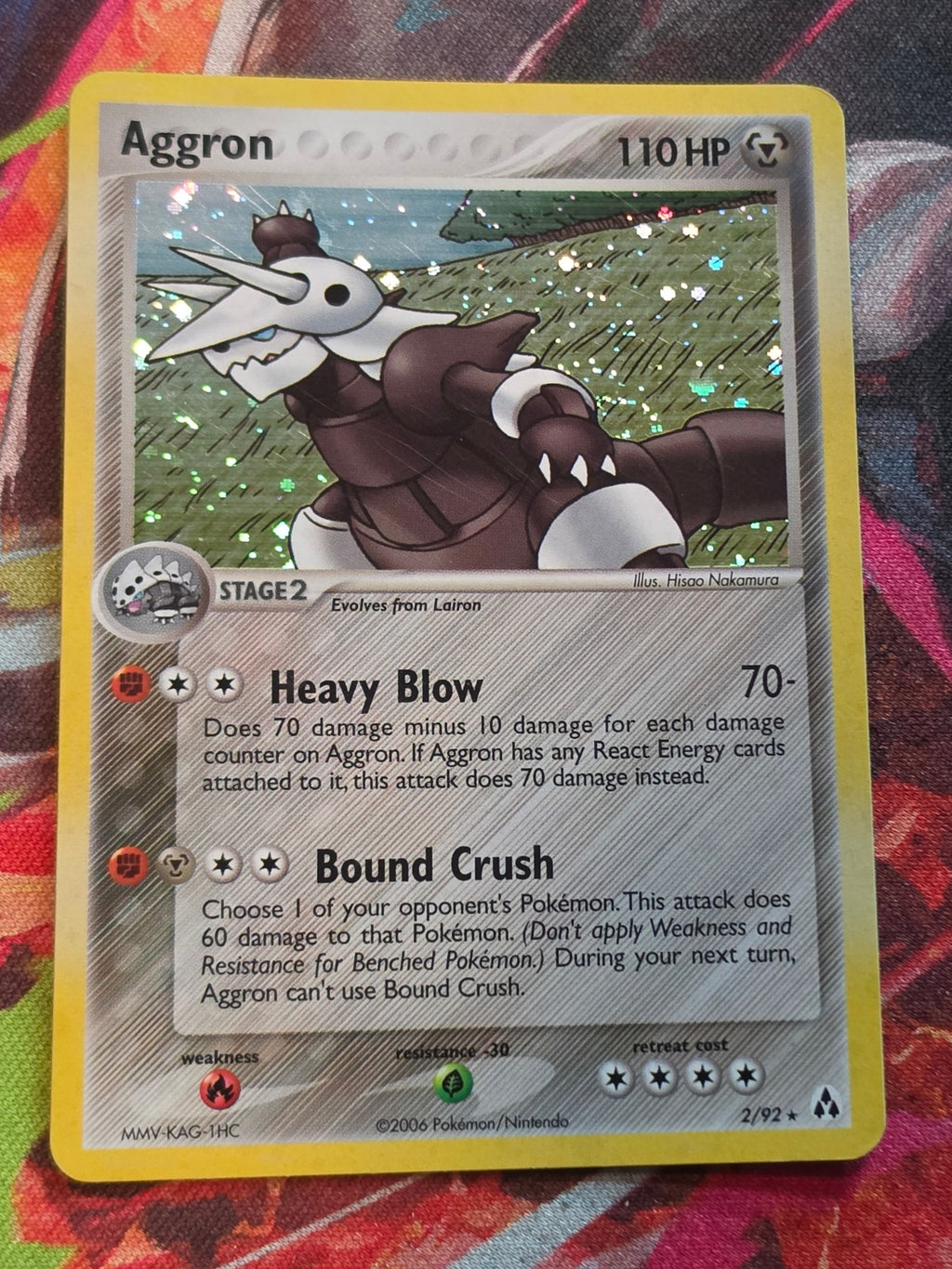 Aggron Holo Rare EX Legend Maker 2/92 LP Pokemon