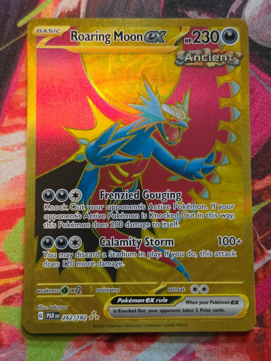 Roaring Moon ex Hyper Rare SV04: Paradox Rift 262/182 NM Pokemon