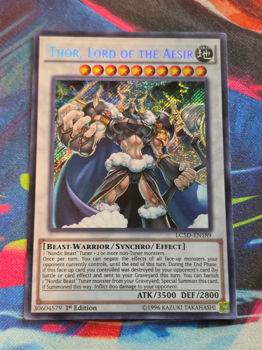 Thor, Lord of the Aesir Secret Rare Legendary Collection 5D's LC5D-EN189 LP