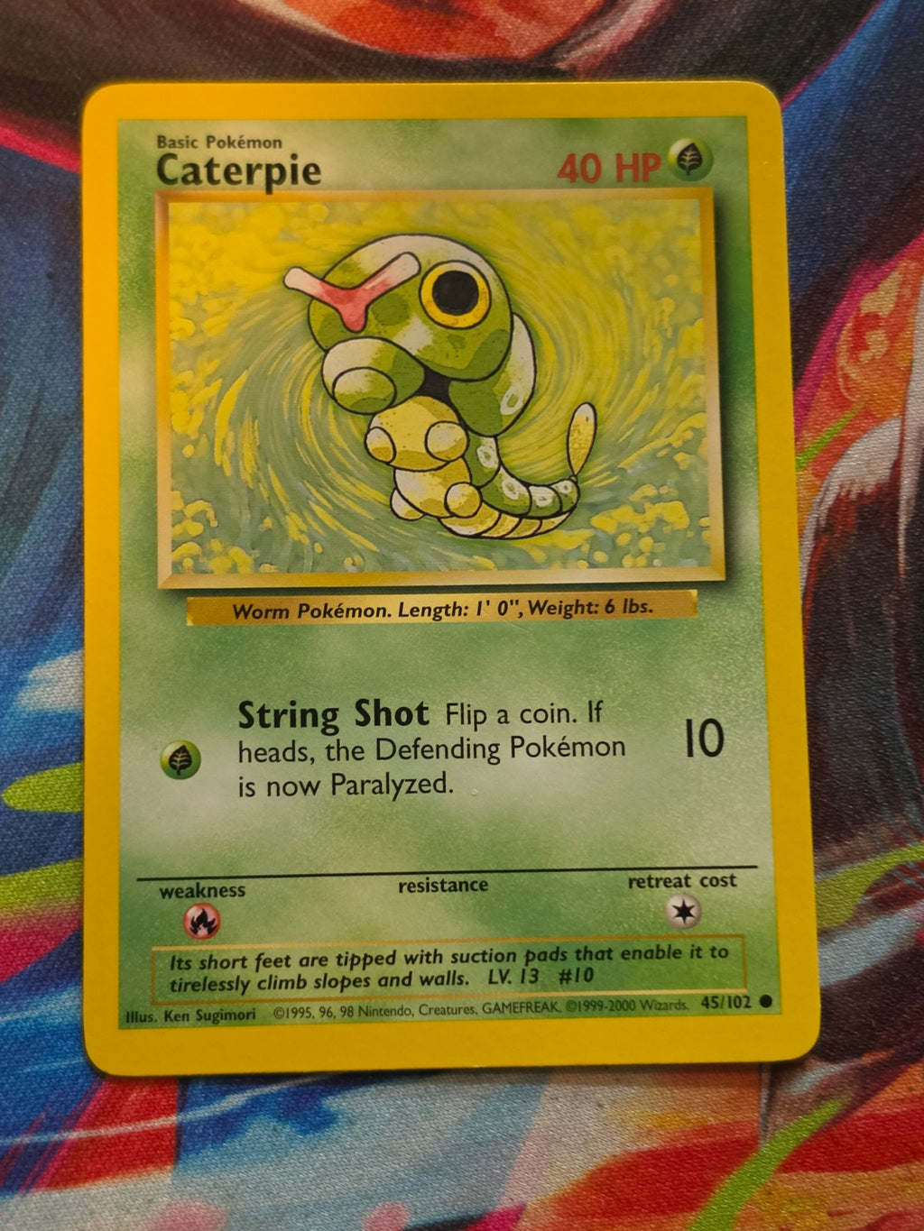 Caterpie 1999-2000 UK 4th Print Base Set Common 045/102 LP Pokemon
