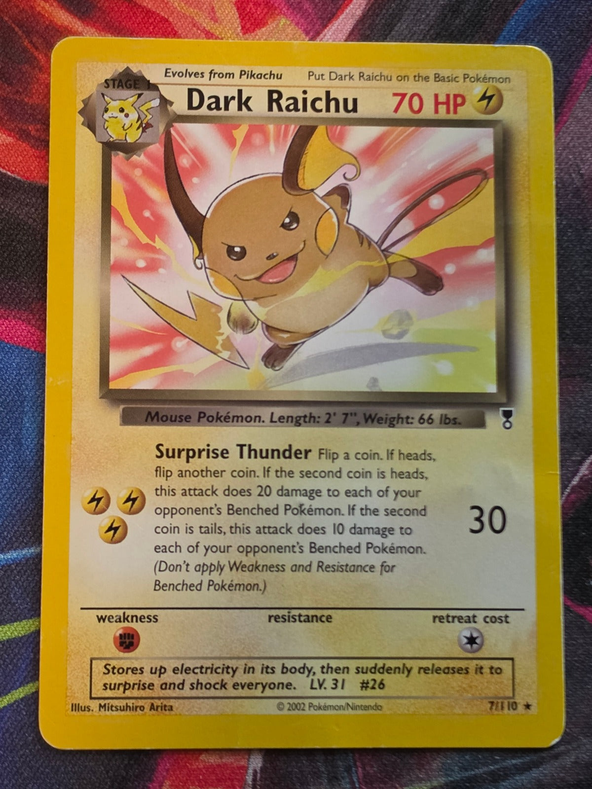 Dark Raichu (WotC Legendary Collection) Rare Deck Exclusives 007/110 HP/DMG Pokemon