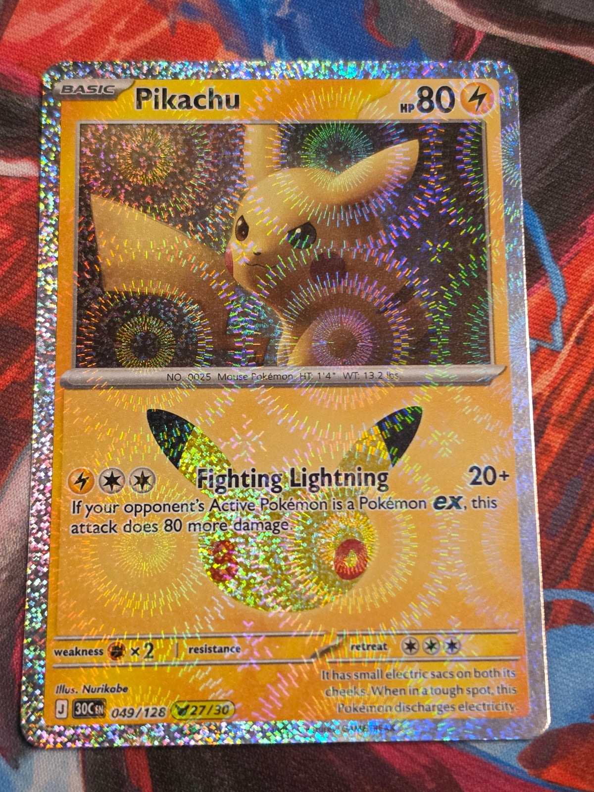 Pikachu Rare ME: 30th Celebration 049/128 NM Pokemon